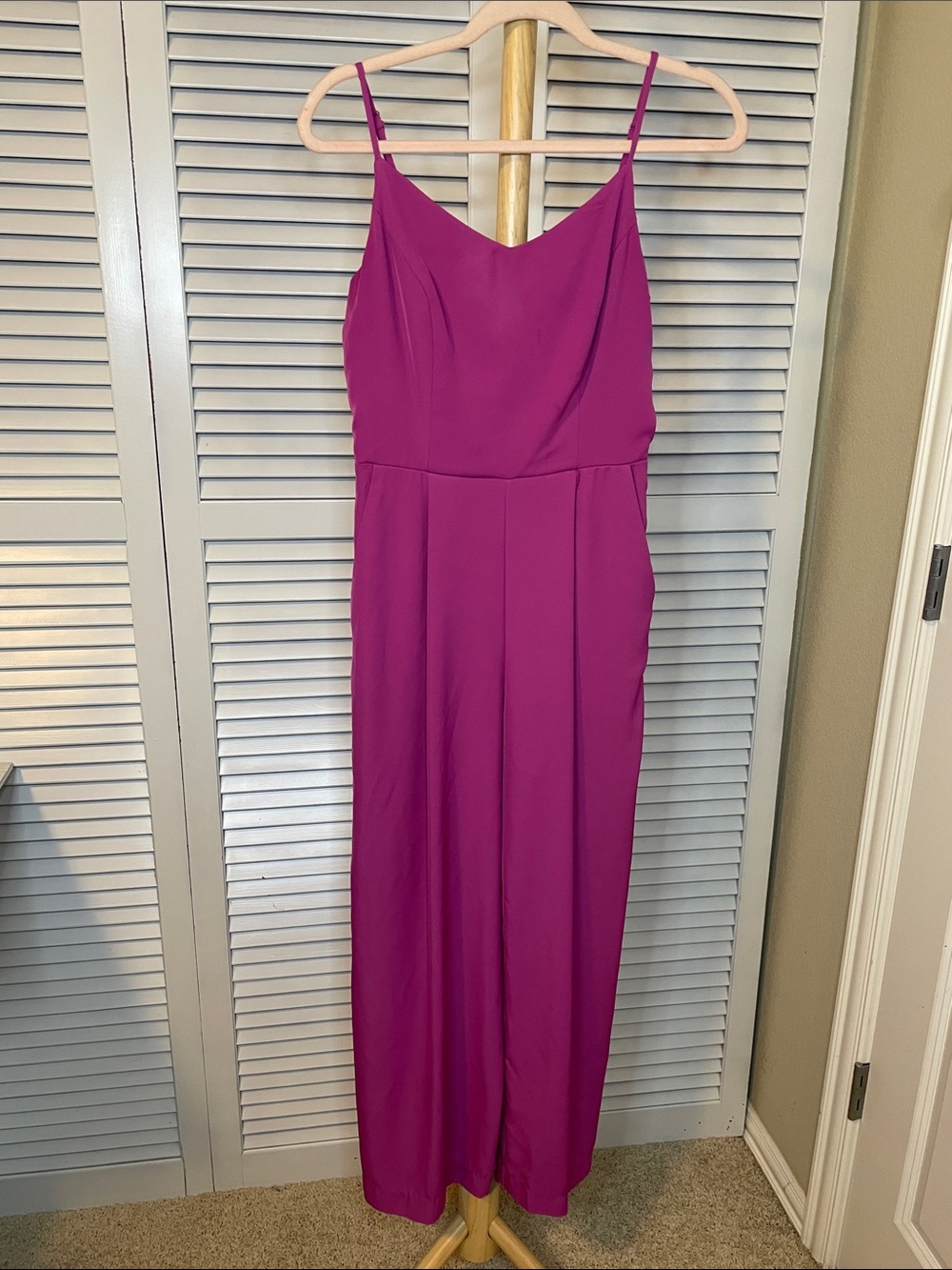 LN - Nine West Fuchsia Pink Spaghetti-Strap Jumpsuit - Sz S